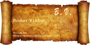 Bodon Viktor névjegykártya